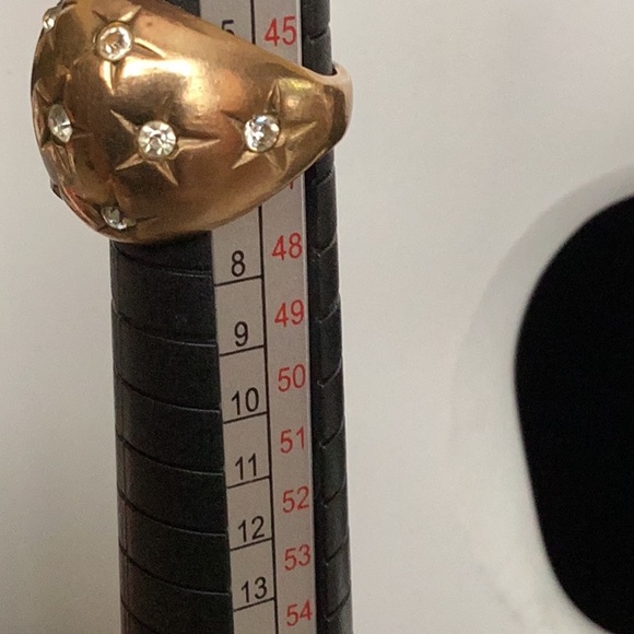 Vintage 10k Gold Filled Pinky Ring with embedded crystals : Size 4 - Picture 3 of 3